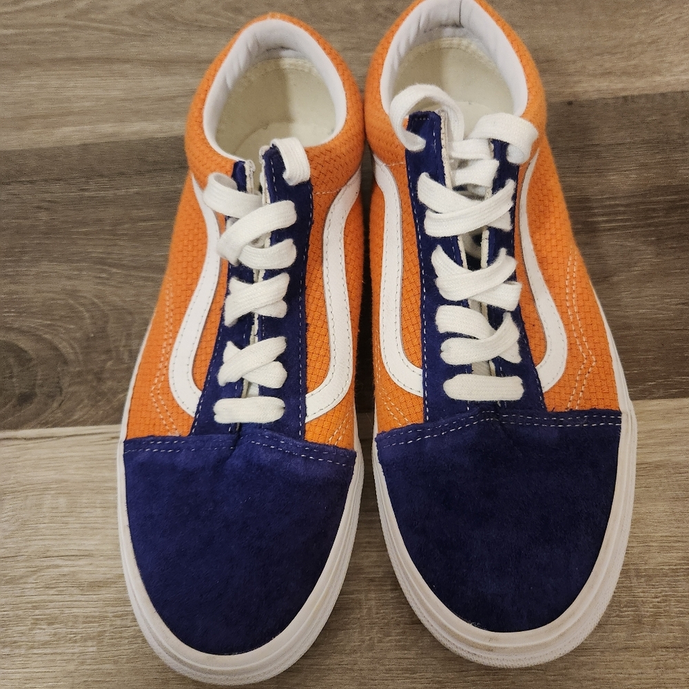 Vans Old Skool Orange & Blue Sneakers Women's Size 9.5 Streetwear Skate Shoes - Picture 14 of 16